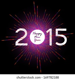 Happy new year 2015 celebration background with dotted explosion concept design
