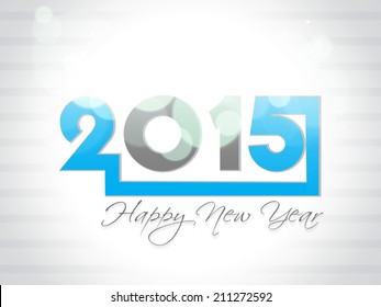 Happy New Year 2015 celebration concept. Creative greeting card design