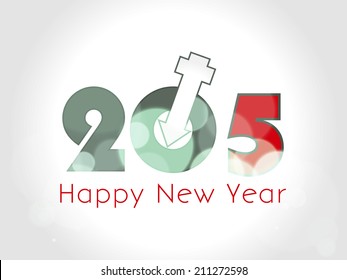 Happy New Year 2015 celebration concept. Creative greeting card design