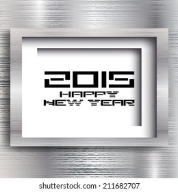 happy new year 2015 celebration metal background 