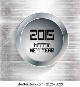 happy new year 2015 celebration metal background 