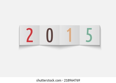 happy new year 2015 concept with paper tags, eps10 vector
