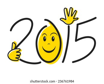 Happy new year 2015, concept, isolated vector illustration