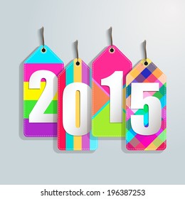 Happy new year 2015 creative greeting card design / Year 2015 vector design element. 