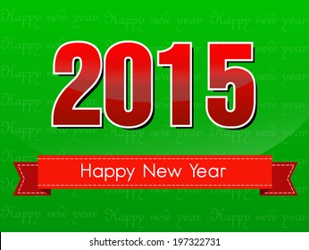 Happy new year 2015 creative greeting card design 