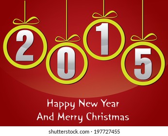 Happy new year 2015 creative greeting card design