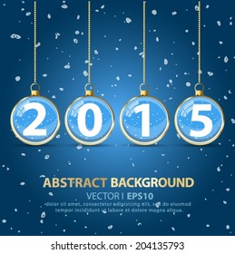 Happy new year 2015 creative greeting card design Vector EPS 10 illustration.