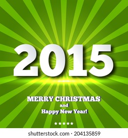 Happy new year 2015 creative greeting card design Vector EPS 10 illustration.