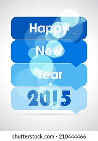 Happy new year 2015 creative greeting card design.