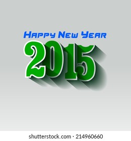 Happy new year 2015 creative greeting card design with stylish text.
