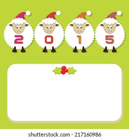 Happy new year 2015 creative greeting card design