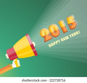 Happy new year 2015 creative greeting card design 
