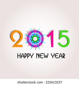 Happy new year 2015 creative greeting card design / Year 2015 vector design element. 