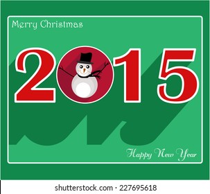 Happy new year 2015 creative greeting card design