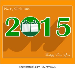 Happy new year 2015 creative greeting card design