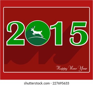 Happy new year 2015 creative greeting card design