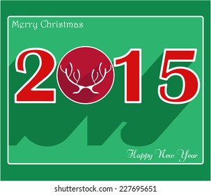 Happy new year 2015 creative greeting card design