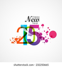 Happy new year 2015 creative text design. greeting card 