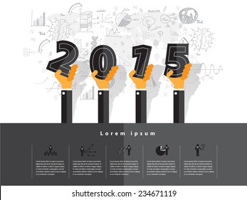 Happy new year 2015. Creative Vector Design