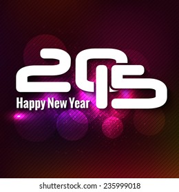 Happy new year 2015 creative greeting card design with long shadow. 