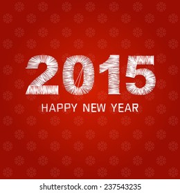 Happy new year 2015 creative greeting card design vector