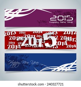 Happy New Year 2015 Creative Banner Design Vector Illustration and Background...
