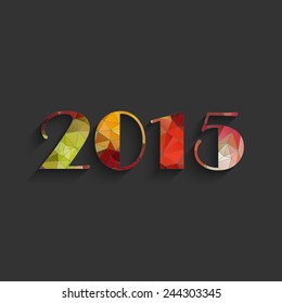 Happy new year 2015 creative greeting card design.