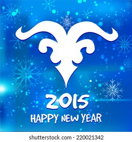 Happy new year 2015! Year of goat. Vector Illustration