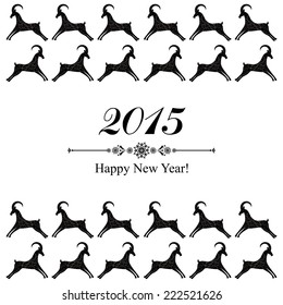 Happy new year 2015! Year of goat. Vector Illustration 