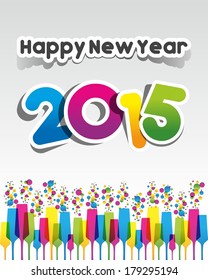 Happy New Year 2015 Greeting Card vector illustration