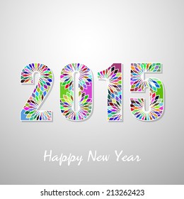 Happy New Year 2015. Greeting card. Vector Illustration