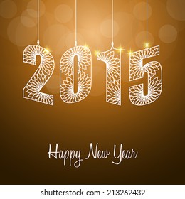 Happy New Year 2015. Greeting card. Vector Illustration