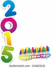 Happy New Year 2015 Greeting Card vector illustration