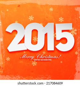 Happy New Year 2015 Greeting Card Design 