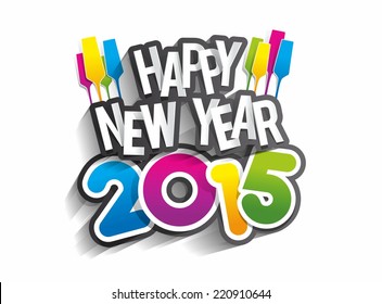 Happy New Year 2015 Greeting Card vector illustration
