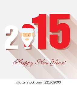 Happy new year 2015 greeting card, creative design vector illustration 