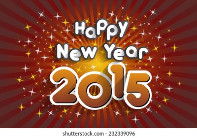 Happy New Year 2015 Greeting Card vector illustration