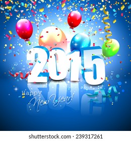 Happy New Year 2015 -  greeting card 