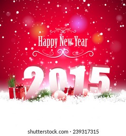 Happy New Year 2015 -  greeting card 