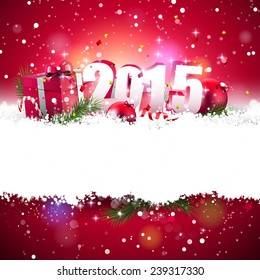 Happy New Year 2015 -  greeting card 
