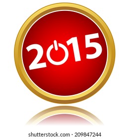 Happy new year 2015 icon on a white background