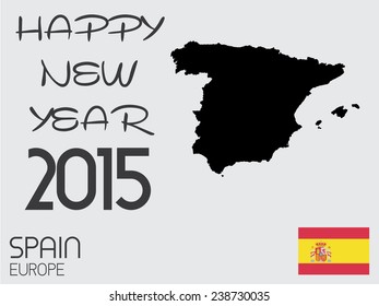 A Happy New Year 2015 - Infographic Elements for the Country of Spain