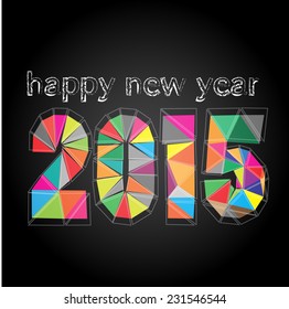 Happy New Year 2015   made in polygonal 