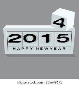 Happy new year 2015 on Gray background