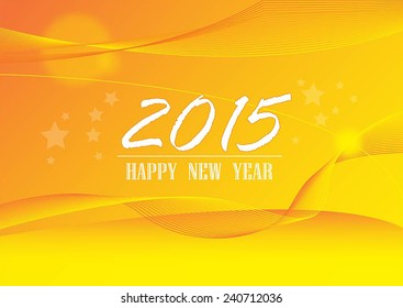 happy new year 2015 on yellow Background