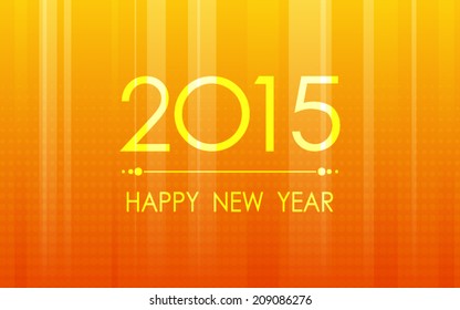 happy new year 2015 in polka dots pattern on summer orange background (vector)