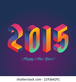 Happy New Year 2015 poster design. Vector illustration