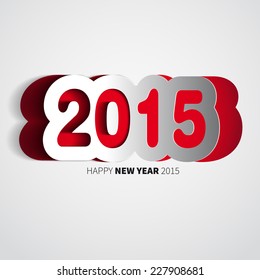 Happy New Year 2015 - rainbow colored background with papercut year, vector illustration