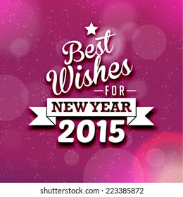 Happy New Year 2015 Season Greetings Vector Design