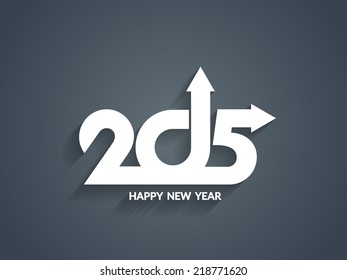 Happy new year 2015 text design with forward and upward growth arrows. vector illustration
